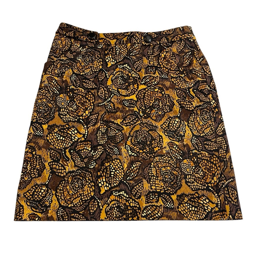 ETCETERA  YELLOW FLORAL PRINT COTTON SKIRT SZ 4 EUC